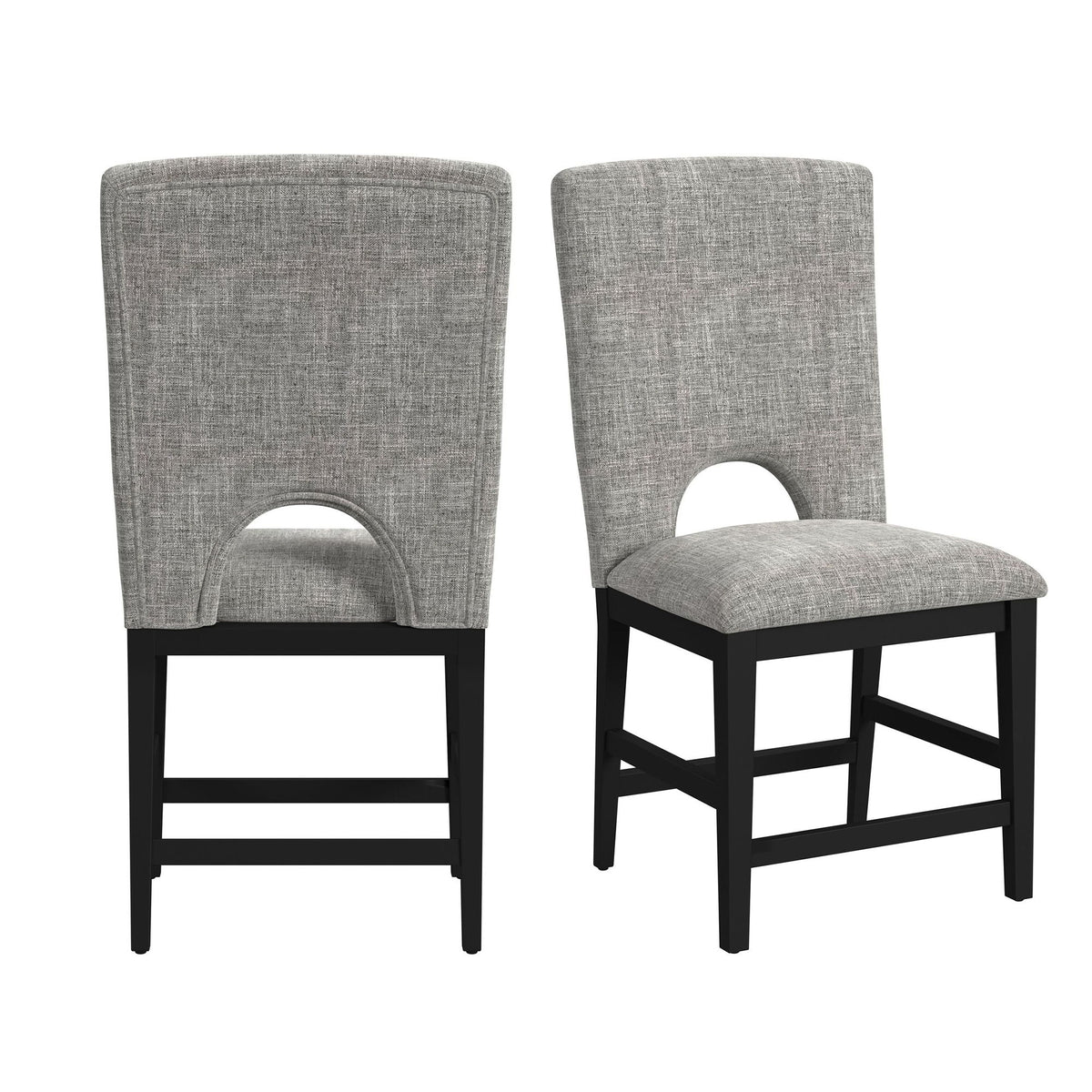 Oregon Fabric Counter Side Chair (Set of 2) in Gray / Black by Elements International