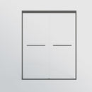 Double Sliding Shower Door, Semi-Frameless Bypass Bathroom Sliding Door With 1/4" (6 Mm) Tempered Glass For Walk-In Shower