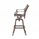 Cast Aluminum Swivel Bar Stool With Footrest - Copper