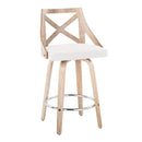 Charlotte - Farmhouse Fixed Height Counter Stool With Swivel And Round Footrest (Set of 2)