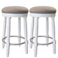 360° Swivel Wooden Barstools With Upholstered Seat, Counter Height (Set of 2)