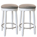 360° Swivel Wooden Barstools With Upholstered Seat, Counter Height (Set of 2)