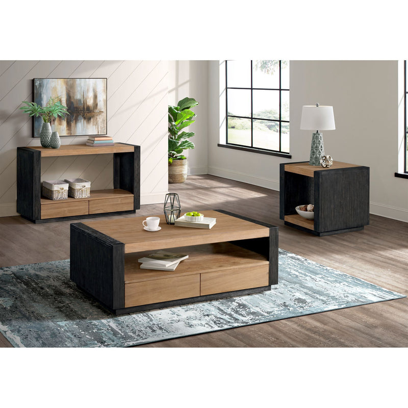 Breckenridge - Coffee Table & 4 Drawers - Light Oak / Black