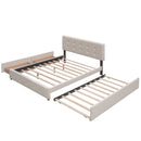 Upholstered Platform Bed With Classic Headboard And Drawers, No Box Spring Needed