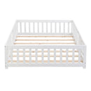 Solid Wood Floor Bed With Door And Fence For Children