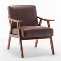 Mid Century Modern Accent Chair With Solid Wood Frame And Extra Thick Backrest