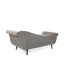 Auroral - Velvet Upholstered Chaise Lounge With Scrolled Arms And Tapered Legs