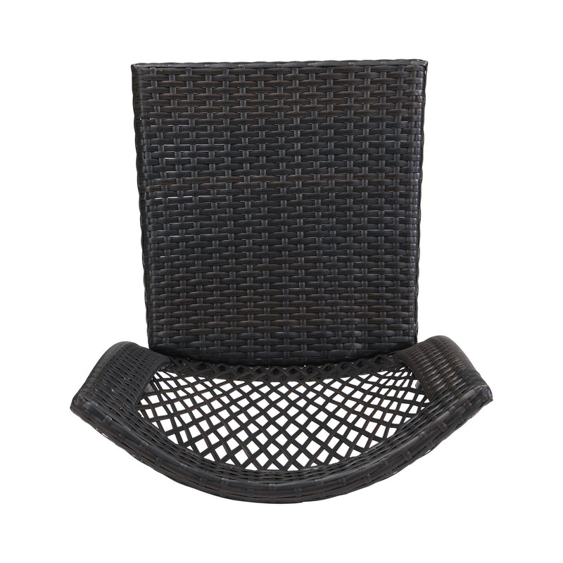 Outdoor Dining Chairs, Stackable Chairs With UV Resistant Frame (Set of 2) - Brown Multi