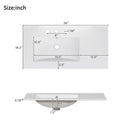 Bathroom Vanity With Sink, Soft-Close Doors, Adjustable U-Shelf, 3 Drawers