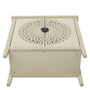 Hollow Carved 2 Door Accent Cabinet Sideboard Buffet Storage Cabinet With Adjustable Shelf For Entryway Living Room Bedroom - Natural