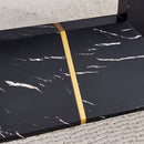 Modern Dining Table With Marbled Design For Luxurious Elegance - Black