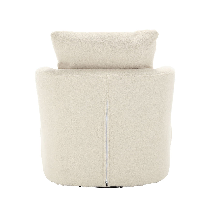 Modern Barrel Comfy Round Accent Sofa Chair, 360 Degree Swivel
