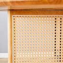 Chinese Countryside Retro Solid Wood Round Table, Simple Modern Imitation Rattan Table - Wood