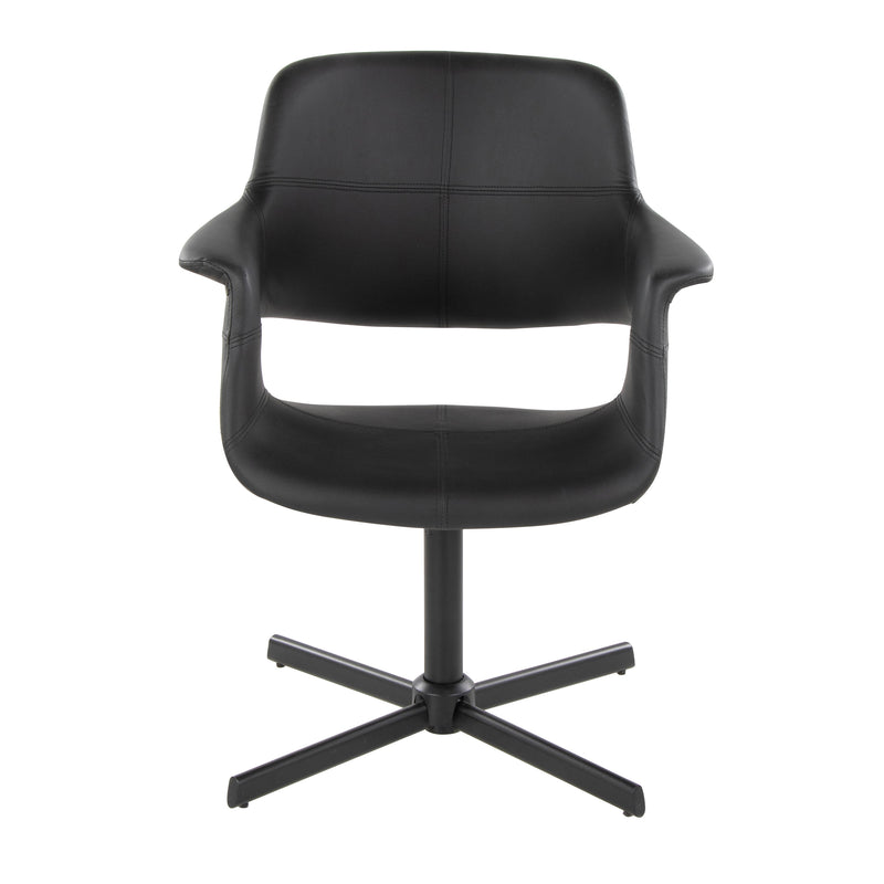 Vintage Flair - Mid-Century Modern Swivel Chair With X - Pedestal - Black