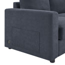 Modern L-Shaped Sectional Sofa With Curved Chaise, USB Ports, And Side Storage Pockets