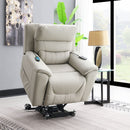 Marsha - Power Recliner With Lift & Massage - Light Gray Leather