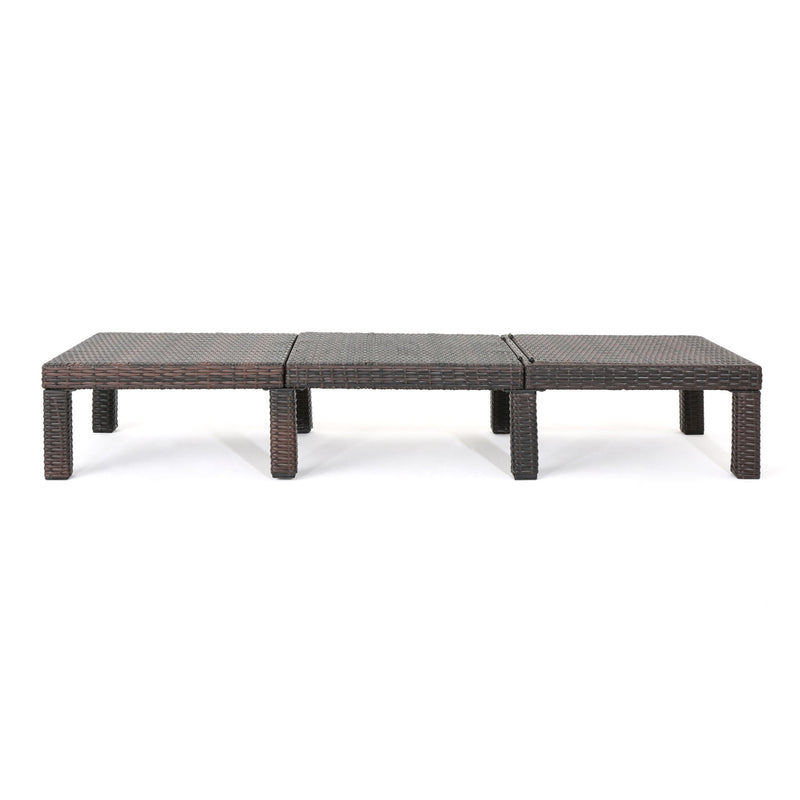 Outdoor Chaise Lounge With Wicker Design And Adjustable Backrest - Brown