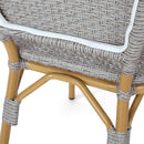 Outdoor Rattan And Aluminum Armless French Bistro Chairs (Set of 2) - Dark Gray
