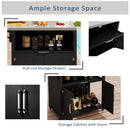 Versatile Outdoor Cabinet With Folding & Expandable Work Surfaces, Ample Storage Space, And Lockable Wheels - Matte Black