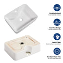 Rectangular Vessel Sink With Faucet & Drain - White / Black