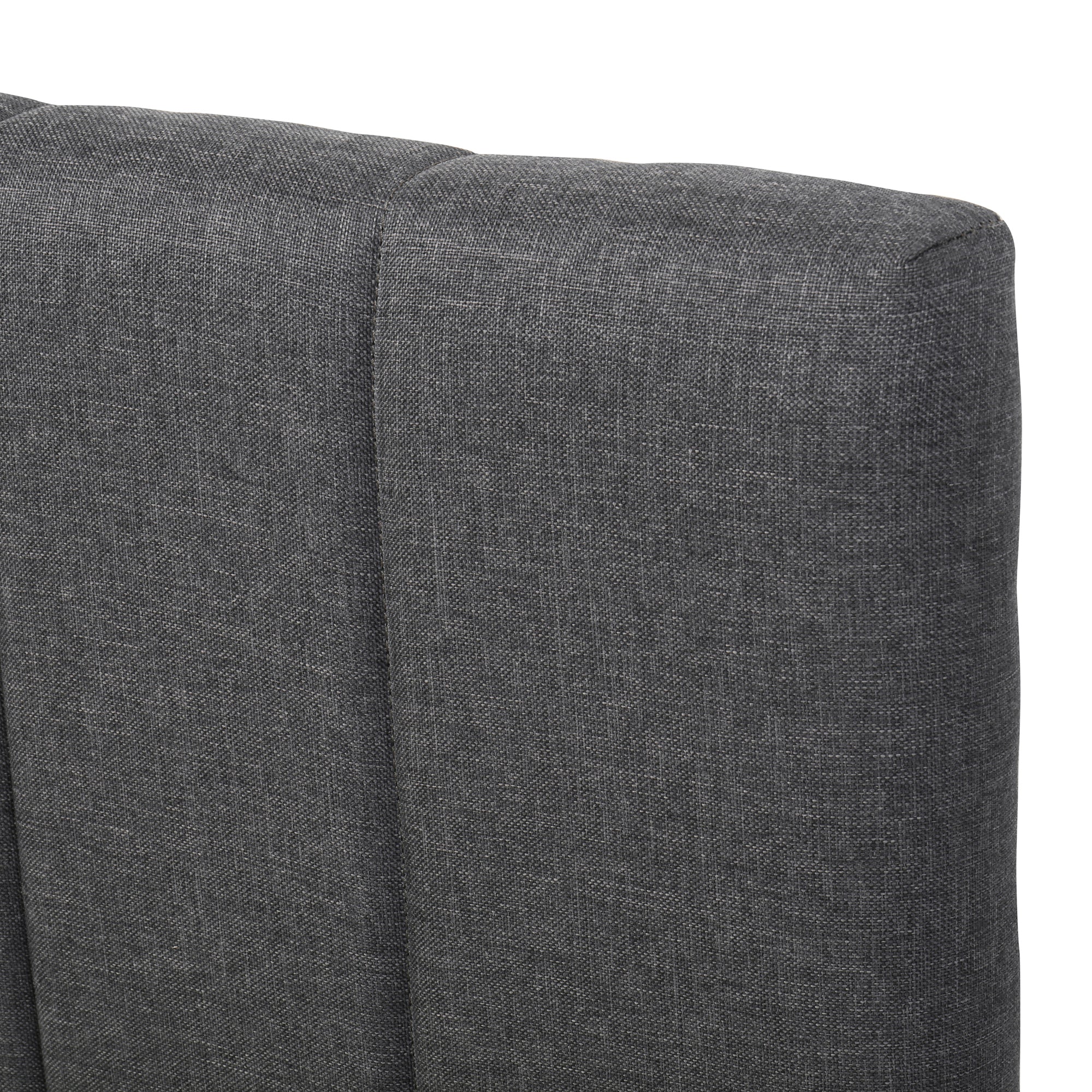Twin Size Upholstered Platform Bed with Trundle and 3 Drawers, Linen Fabric, Gray - Atlantic Fine Furniture Melbourne FL
