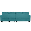 Convertible Sectional Sofa With Storage Chaise Lounges And USB Ports