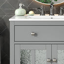Bathroom Vanity With Ceramic Sink, Adjustable Shelf & Tip Out Tray
