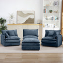 Modular L-Shaped Sectional Sofa With Movable Ottoman