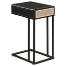 Amherst - 1-Drawer Radio Weave Cane Metal Side Table