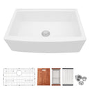 Classic Ceramic Farmhouse Sink Workstation Single Bowl With Durable Finish