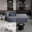 Modern Floor Sofa, With 2 Pillows, Convertible Teddy Fabric Foam Filled Bed