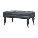 Buffalo - Leather Ottoman With Castor Legs