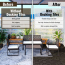 Acacia Wood Interlocking Deck Tiles Checker Pattern For Outdoor Flooring