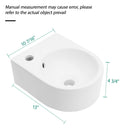 Modern Rectangle Wall Mount Bathroom Sink With Single Faucet Hole - White