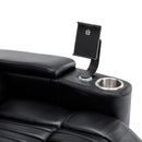 270° Power Swivel Recliner Home Theater Chair With Hidden Arm Storage, LED Light, Cup Holder, And Tray Table
