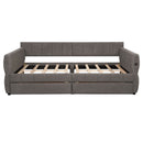 Upholstered Platform Bed With USB And 2 Drawers