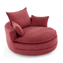 360° Swivel Accent Barrel Chair With Dual Layer Cushion And 3 Removable Pillows