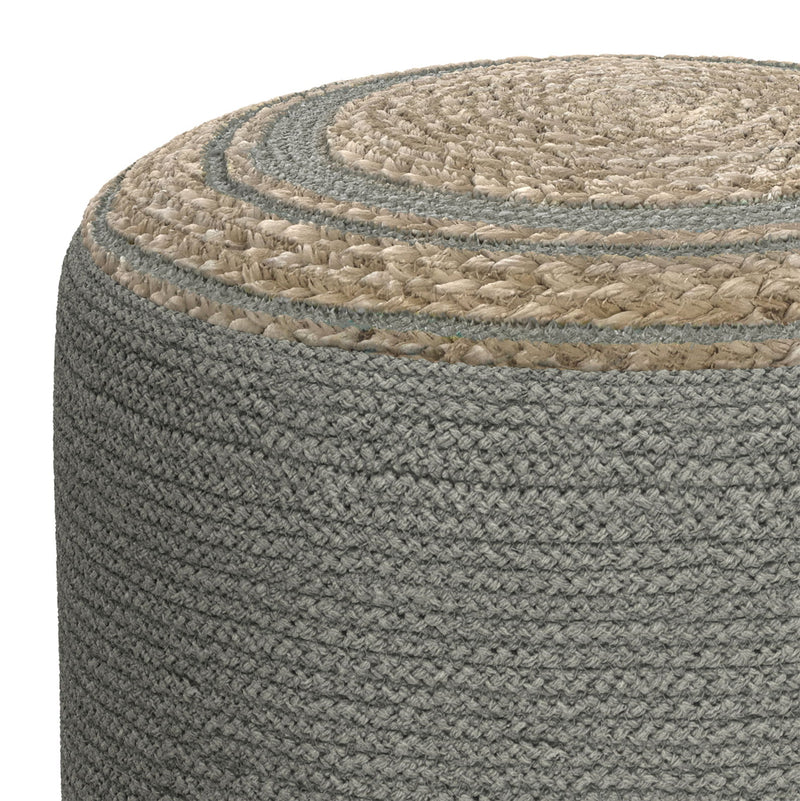 Serena - Handcrafted Round Braided Pouf