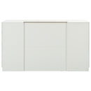 Modern Luxury Multi-Functional Island Vanity Dresser And Storage Cabinet With Glass Tabletop, Display Shelf, 6 Drawers For Walk In Wardrobe And Bedroom - Cream White