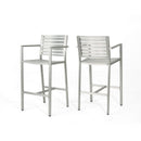 Outdoor Aluminum Rust Proof Barstools (Set of 2) - Silver
