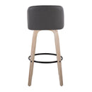 Toriano - Fixed Height Contemporary Barstool With Swivel With Round Footrest (Set of 2)