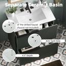 Fluted Bathroom Vanity With Ceramic Sink, Soft Close Slides