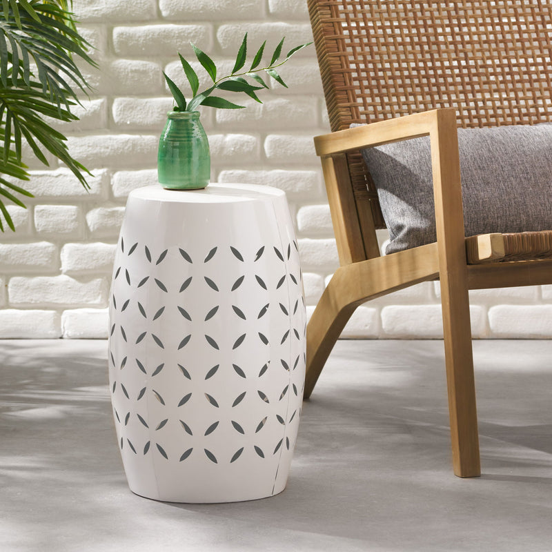 Lilac - Lace Cut Side Table, Compact Design