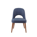 Dining Side Chair Upholstered Textured Fabric (Set of 2) - Navy