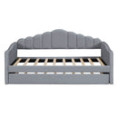 Twin size Upholstered Daybed with Trundle ,Velvet Sofabed with USB Charging Ports,No Box-spring Needed,Gray