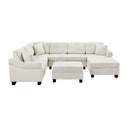 Contemporary U - Shaped Sectional Sofa With Movable Storage Ottoman