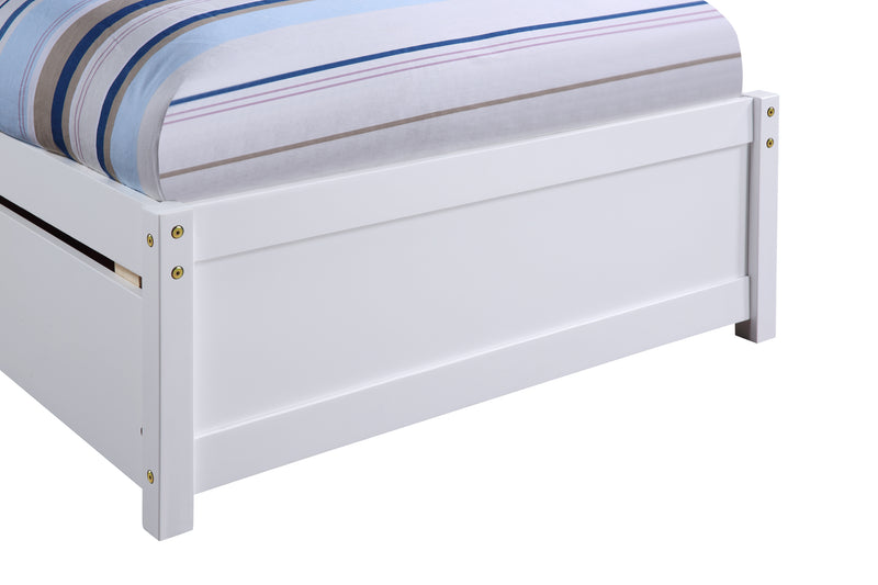 Twin Bed with 2 Drawers, Solid Wood, No Box Spring Needed ,White(New SKU:W504P149042)