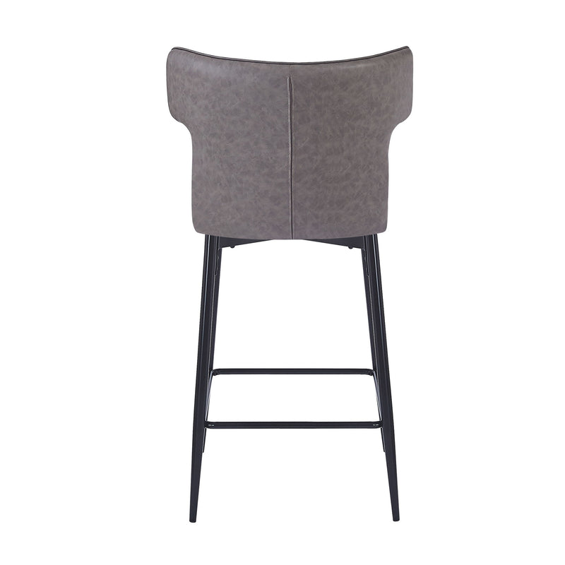 Modern Bar Stools With Upholstery And Metal Footrest (Set of 2)