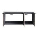 Contemporary Wall Mounted Bathroom Vanity With Resin Double Sink