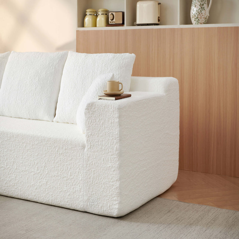 Modular Cloud Sectional Couch With L Shape Chaise - White